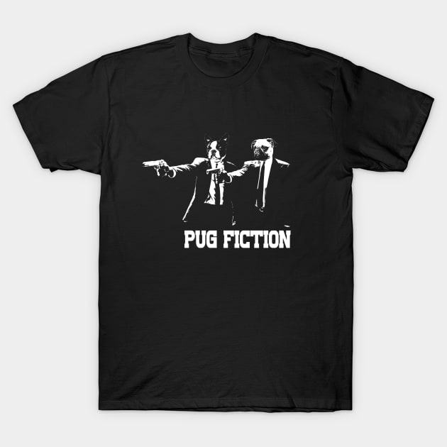 PUG FICTION_white T-Shirt by C3D3sign